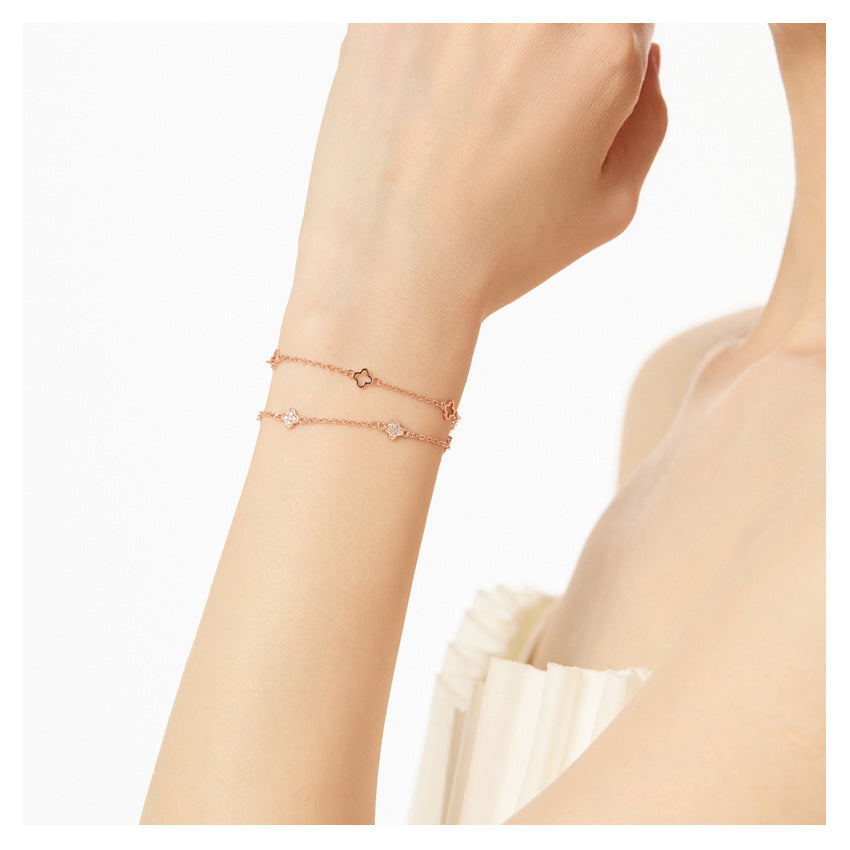 Double Four-Leaf Clover Bracelet