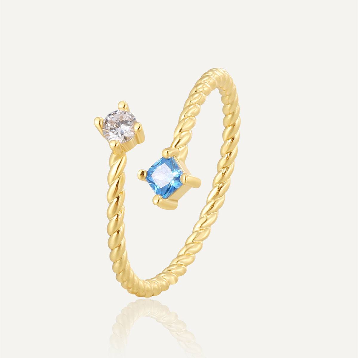 Set with two tone diamond ring