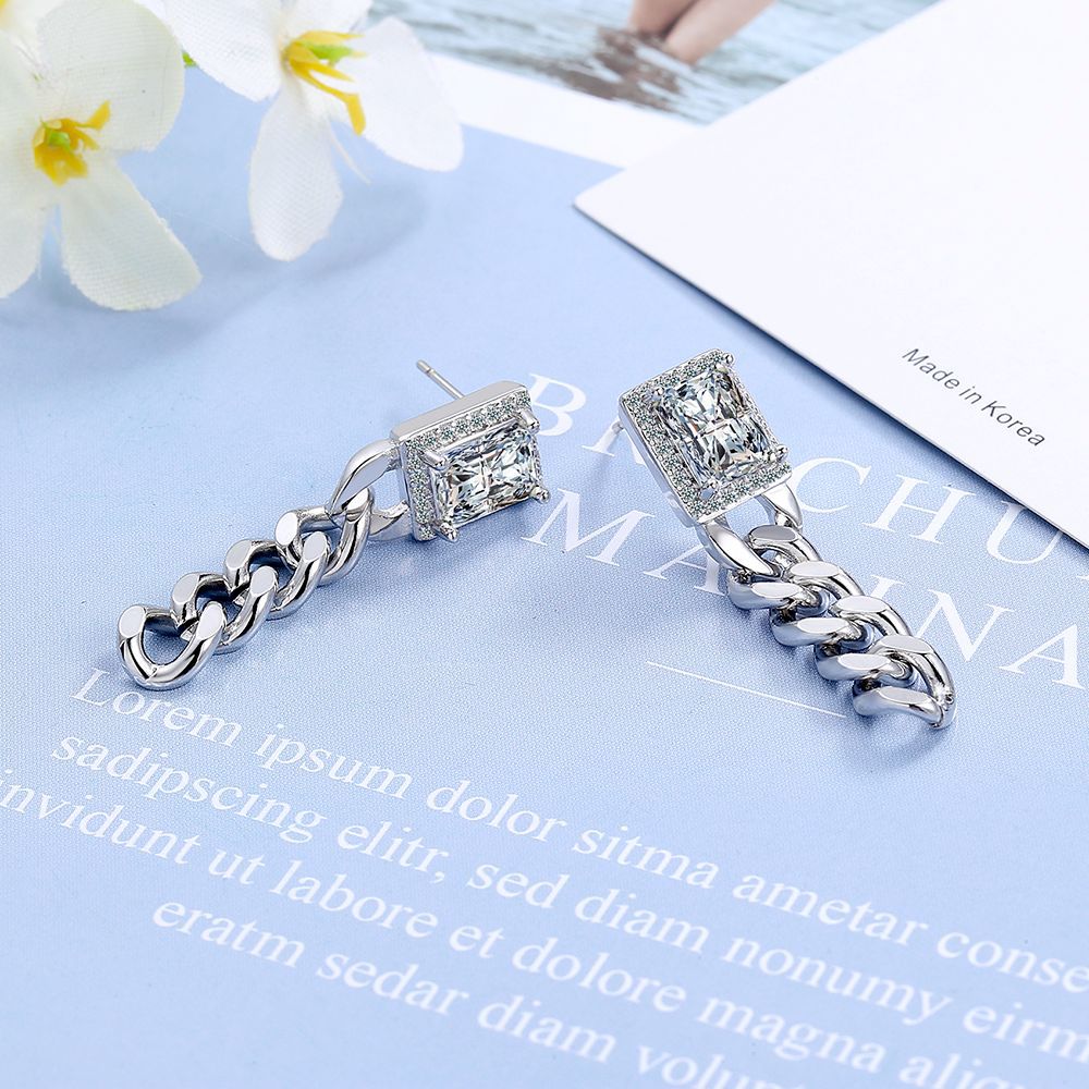 Diamond chain earrings