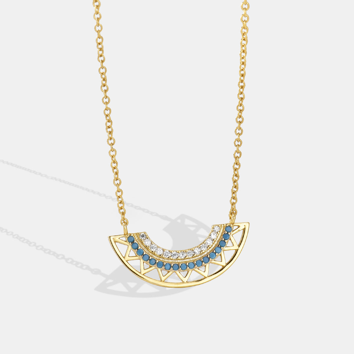 Bohemian Style Geometric Fan Necklace