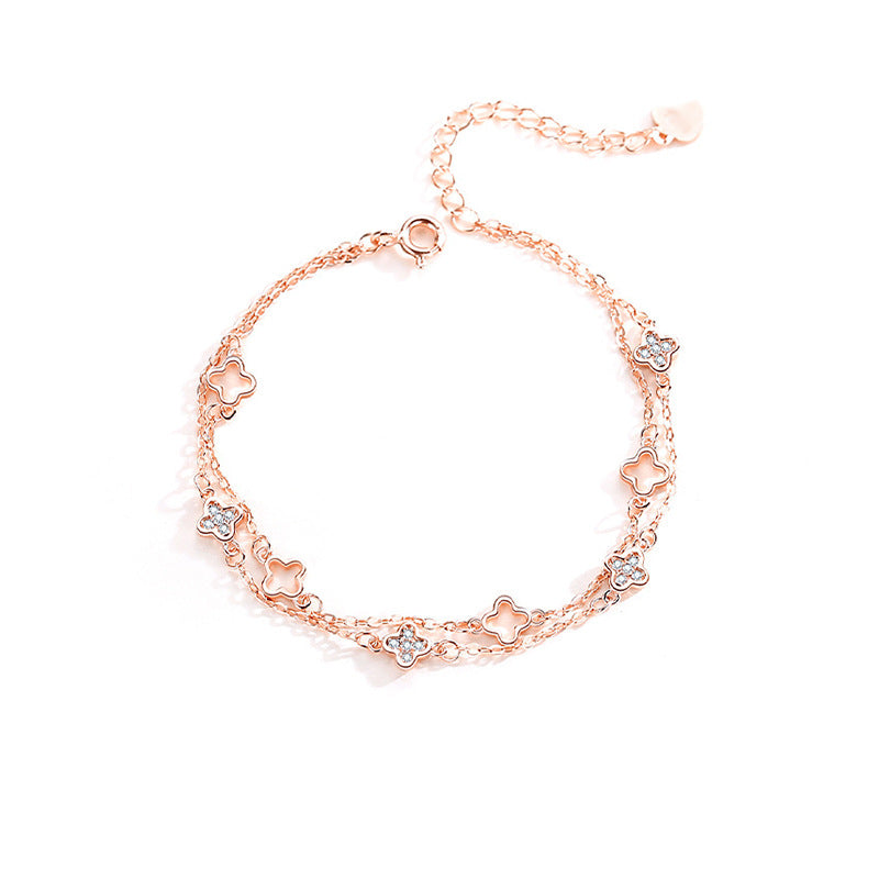 Double Four-Leaf Clover Bracelet