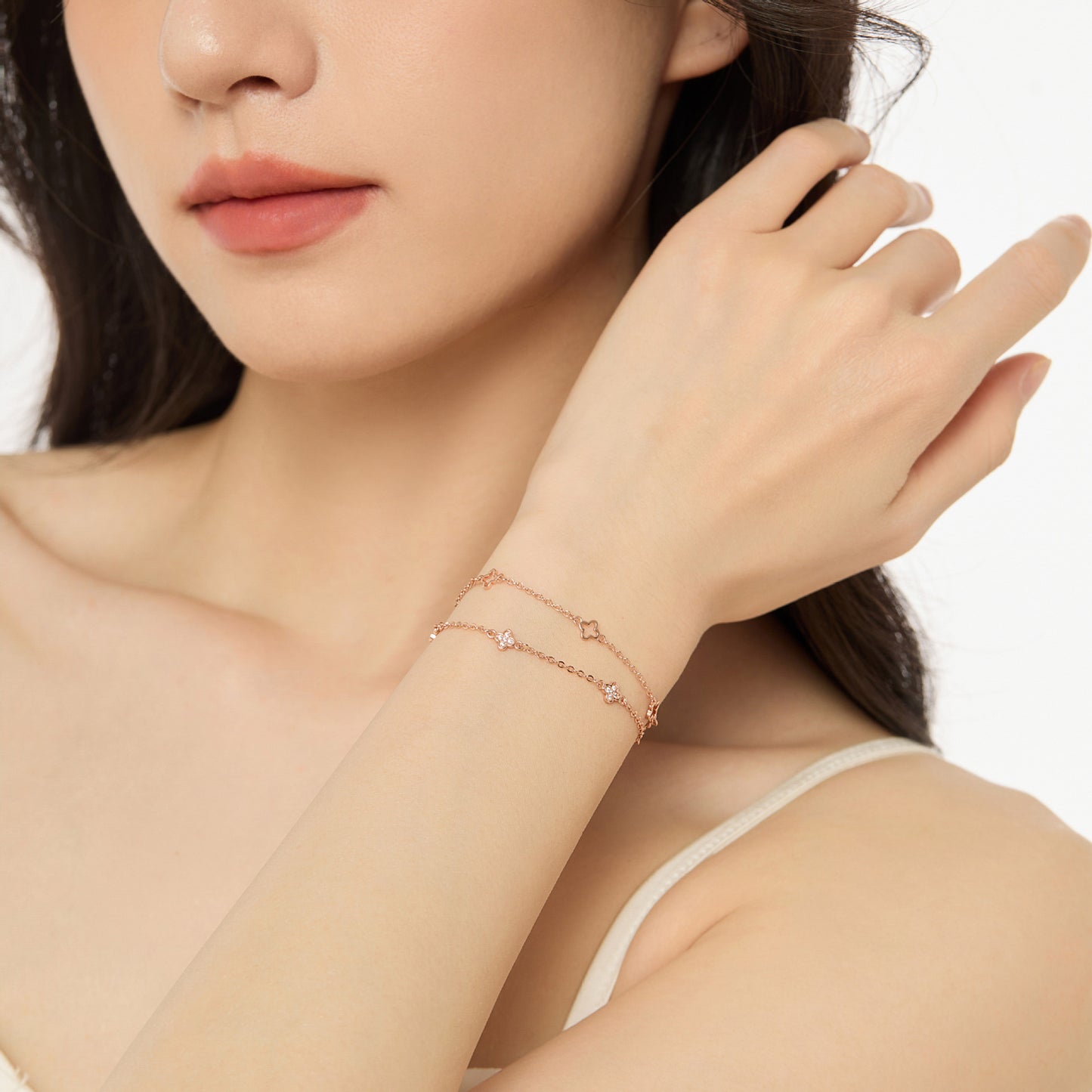 Double Four-Leaf Clover Bracelet