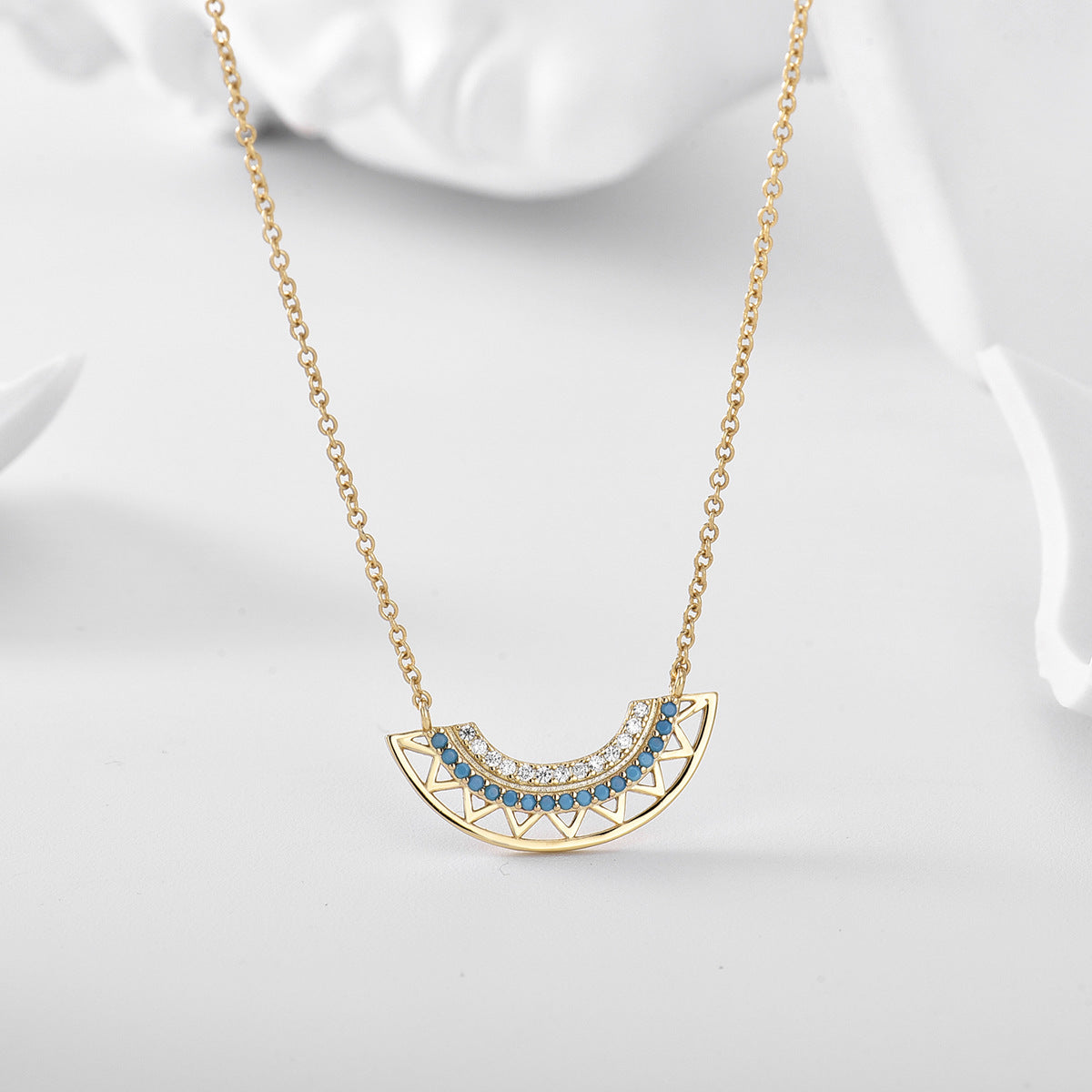 Bohemian Style Geometric Fan Necklace