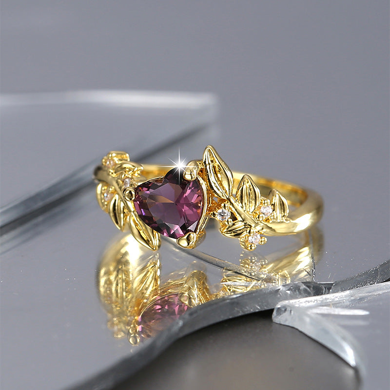 Fashion branches studded love ring
