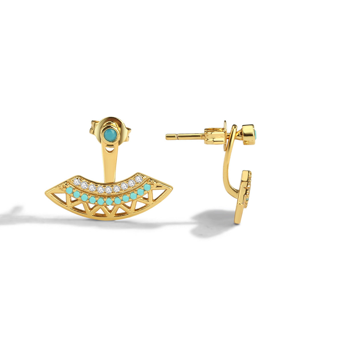 Bohemian style front and back split earrings
