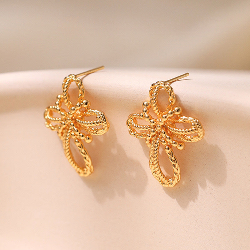 Hollow Flower Creative Braided Earrings