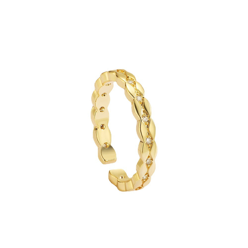 Diamond inlaid diamond ring with diamond pattern