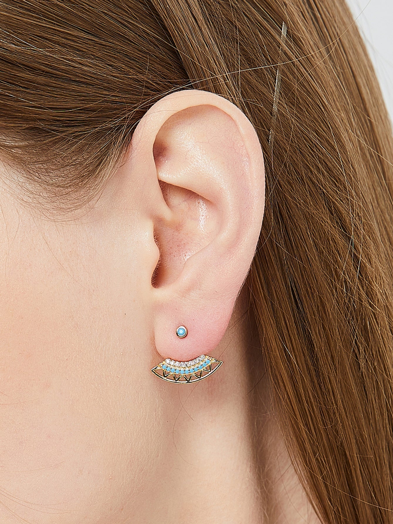 Bohemian style front and back split earrings