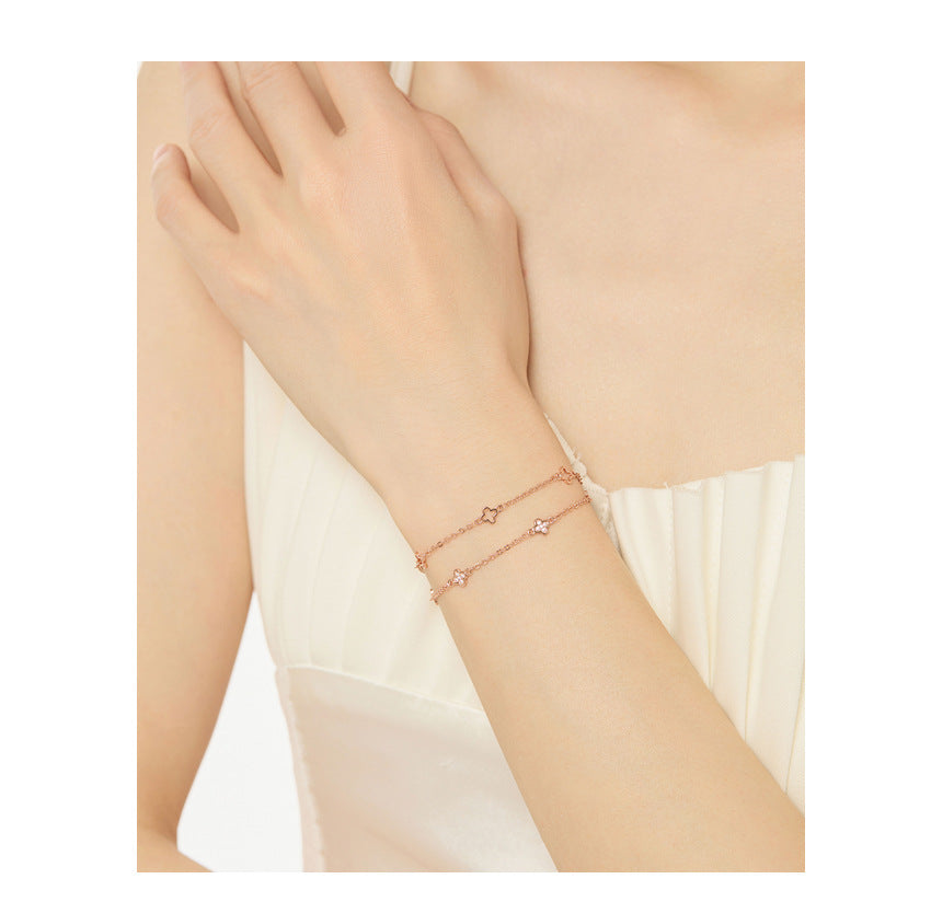 Double Four-Leaf Clover Bracelet