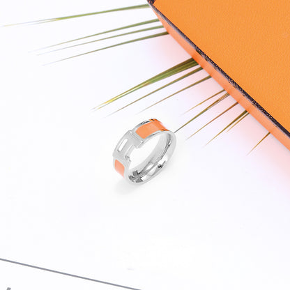 A Letter Enamel Ring