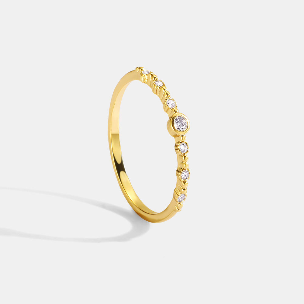 Gold Diamond Wave Ring