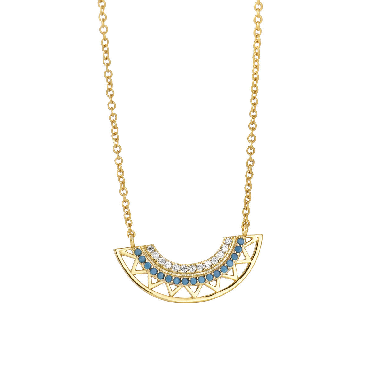 Bohemian Style Geometric Fan Necklace