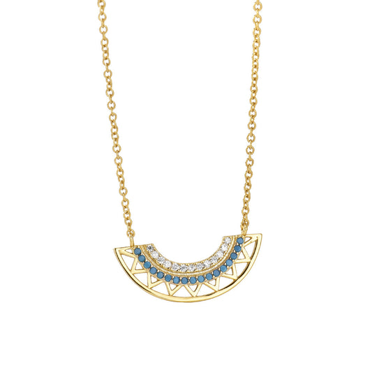 Bohemian Style Geometric Fan Necklace
