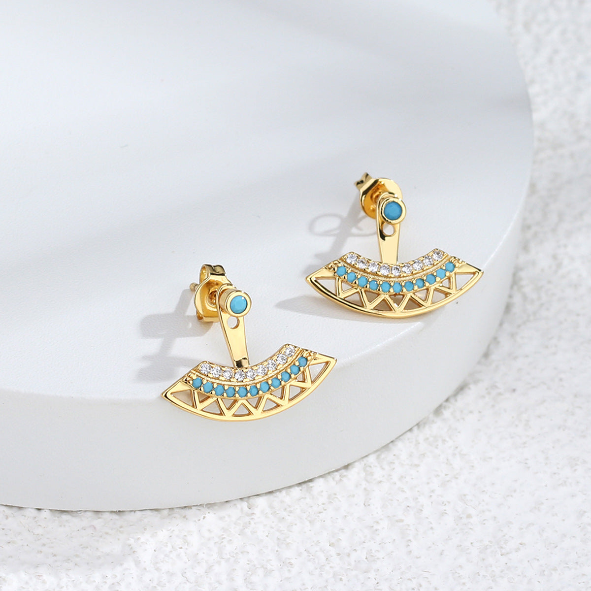 Bohemian style front and back split earrings