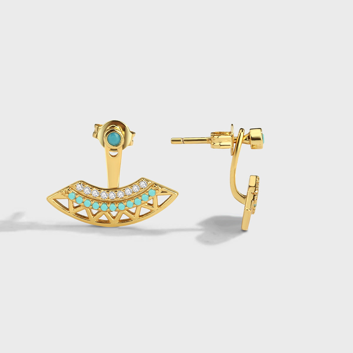 Bohemian style front and back split earrings