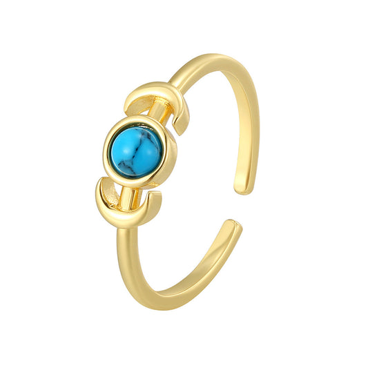 Set Turquoise Moon Tail Ring