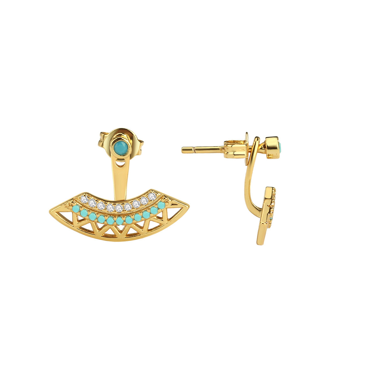 Bohemian style front and back split earrings