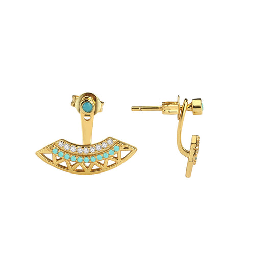 Bohemian style front and back split earrings