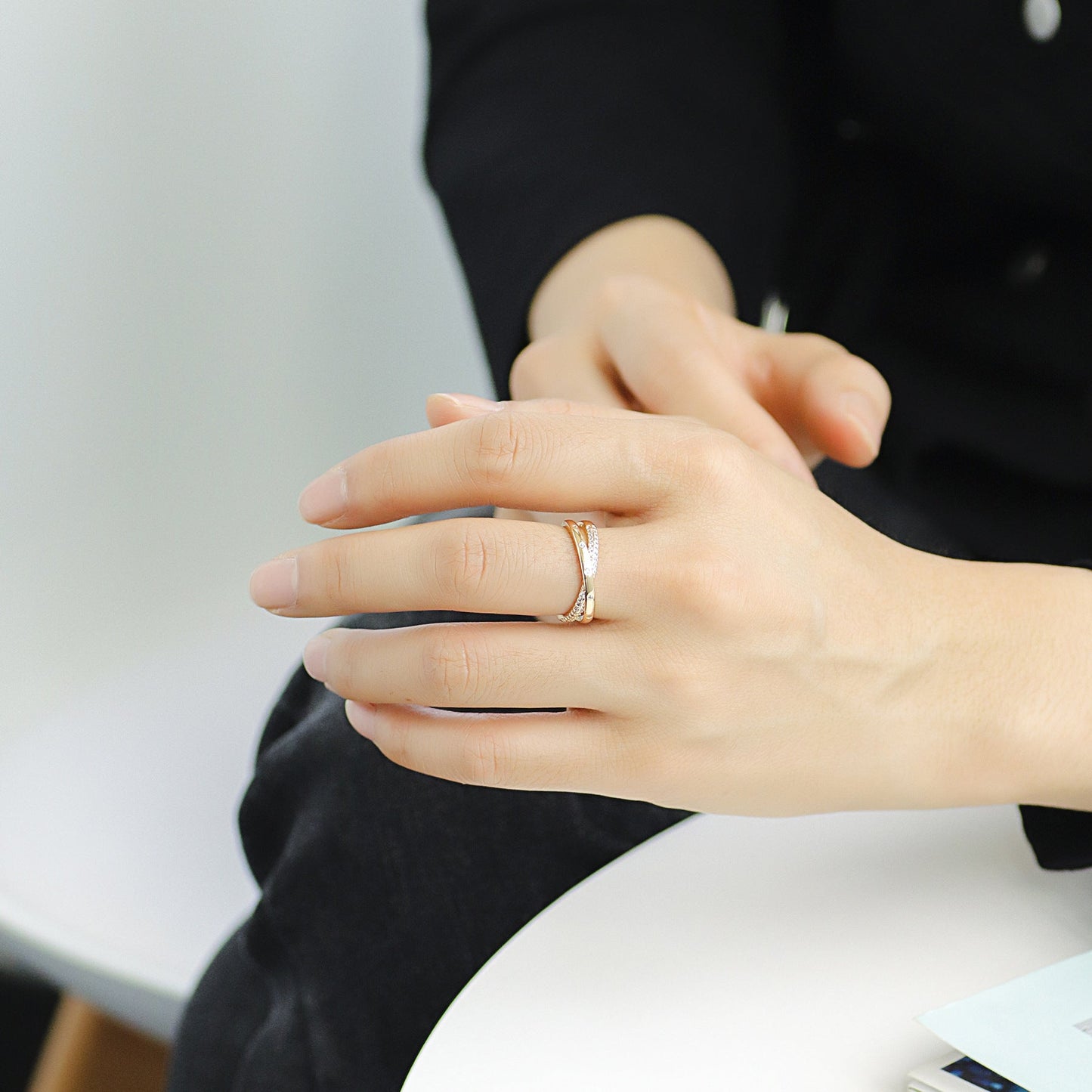 Minimalist Line Diamond Ring
