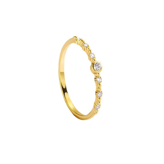 Gold Diamond Wave Ring