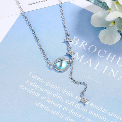 Moonstone Planet Necklace