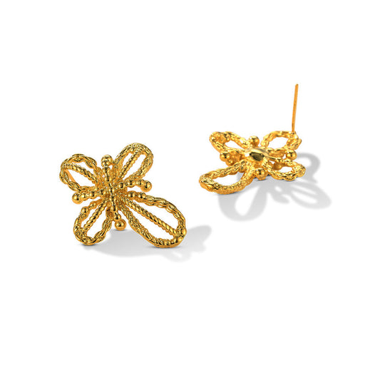 Hollow Flower Creative Braided Earrings