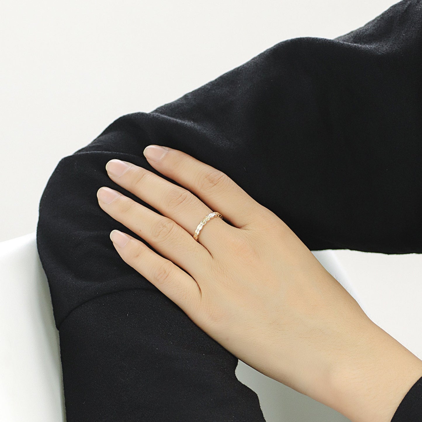 Diamond inlaid diamond ring with diamond pattern