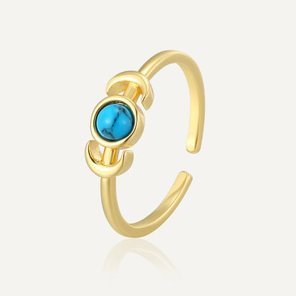Set Turquoise Moon Tail Ring