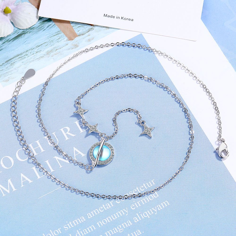 Moonstone Planet Necklace
