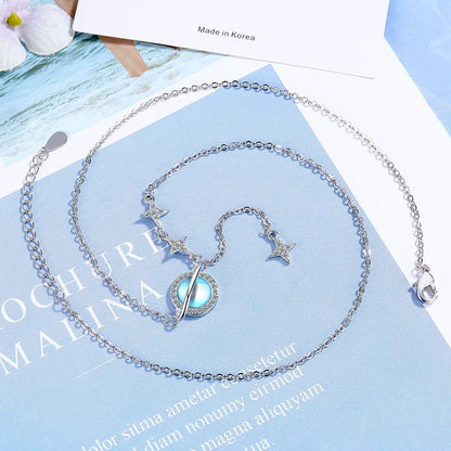 Moonstone Planet Necklace