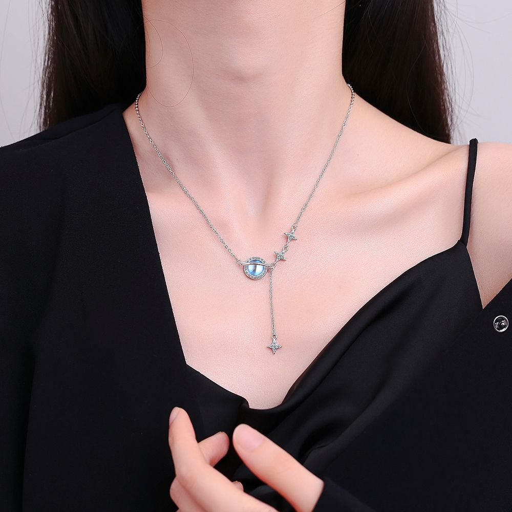Moonstone Planet Necklace
