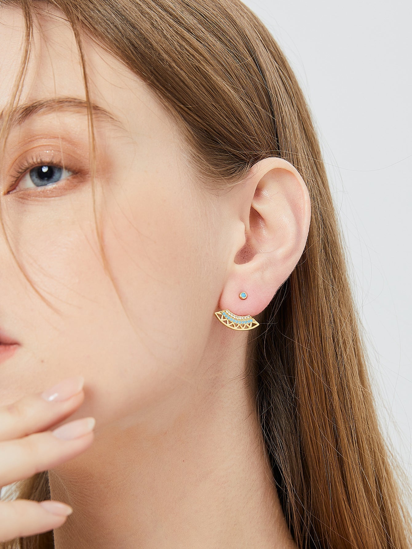 Bohemian style front and back split earrings