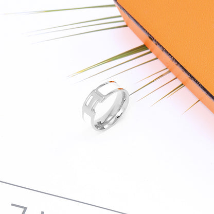 A Letter Enamel Ring