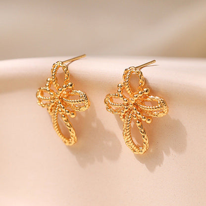 Hollow Flower Creative Braided Earrings