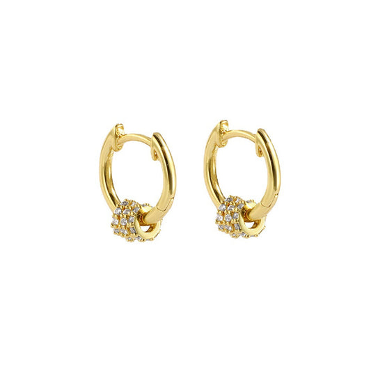Diamond studded multi ring earrings