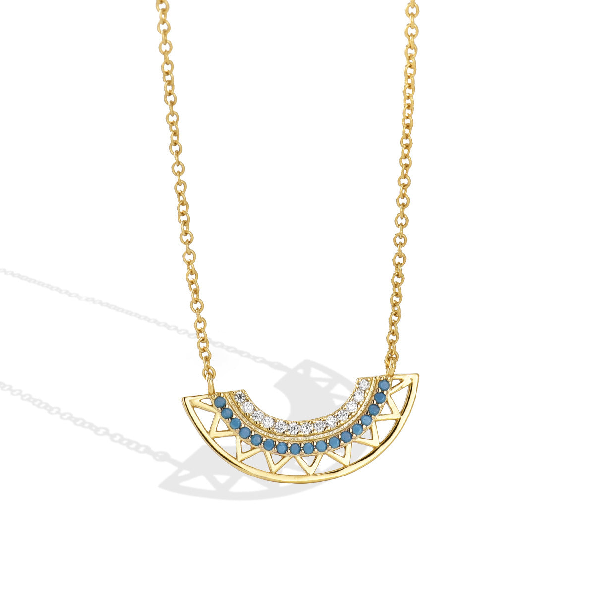Bohemian Style Geometric Fan Necklace