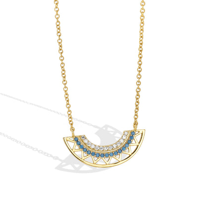 Bohemian Style Geometric Fan Necklace