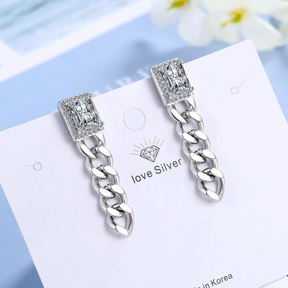 Diamond chain earrings