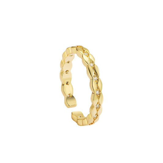 Diamond inlaid diamond ring with diamond pattern