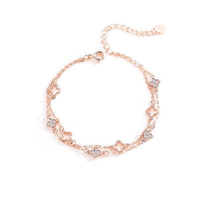 Double Four-Leaf Clover Bracelet