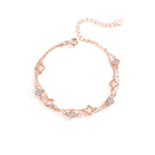 Double Four-Leaf Clover Bracelet