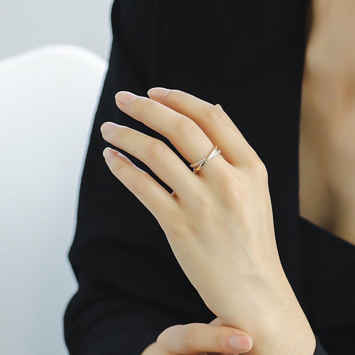 Minimalist Line Diamond Ring